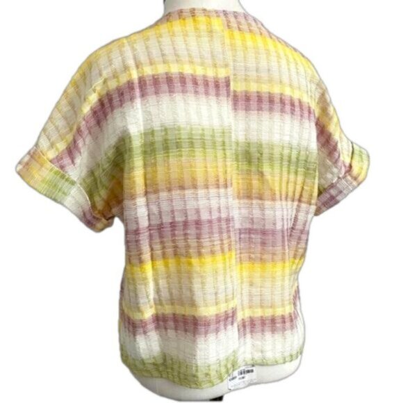 Anthropologie Dolan Johnny Ombré Striped Short Sleeve Blouse - XS/S - Picture 10 of 14